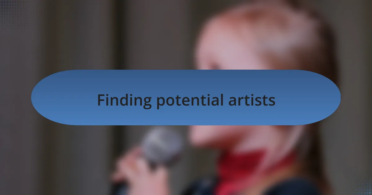 Finding potential artists