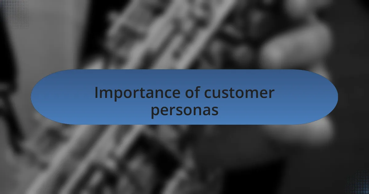 Importance of customer personas