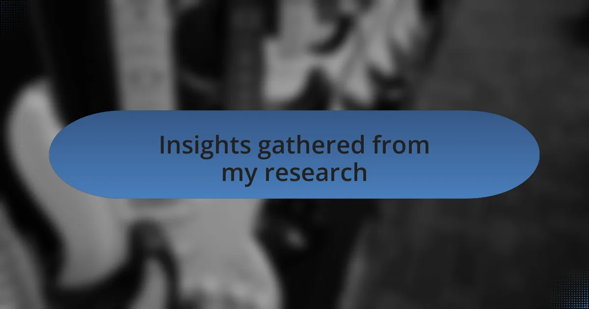 Insights gathered from my research