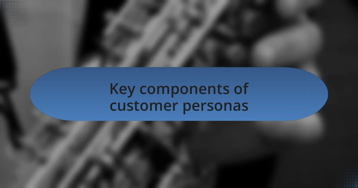 Key components of customer personas