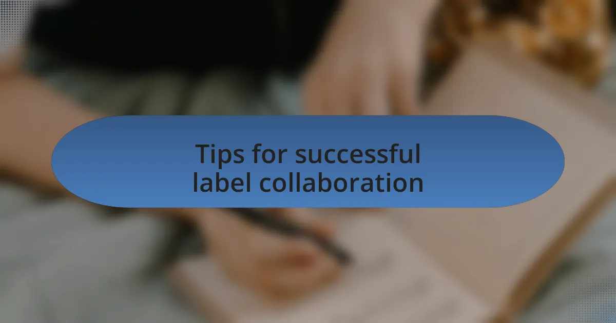 Tips for successful label collaboration