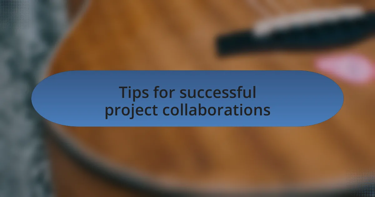 Tips for successful project collaborations