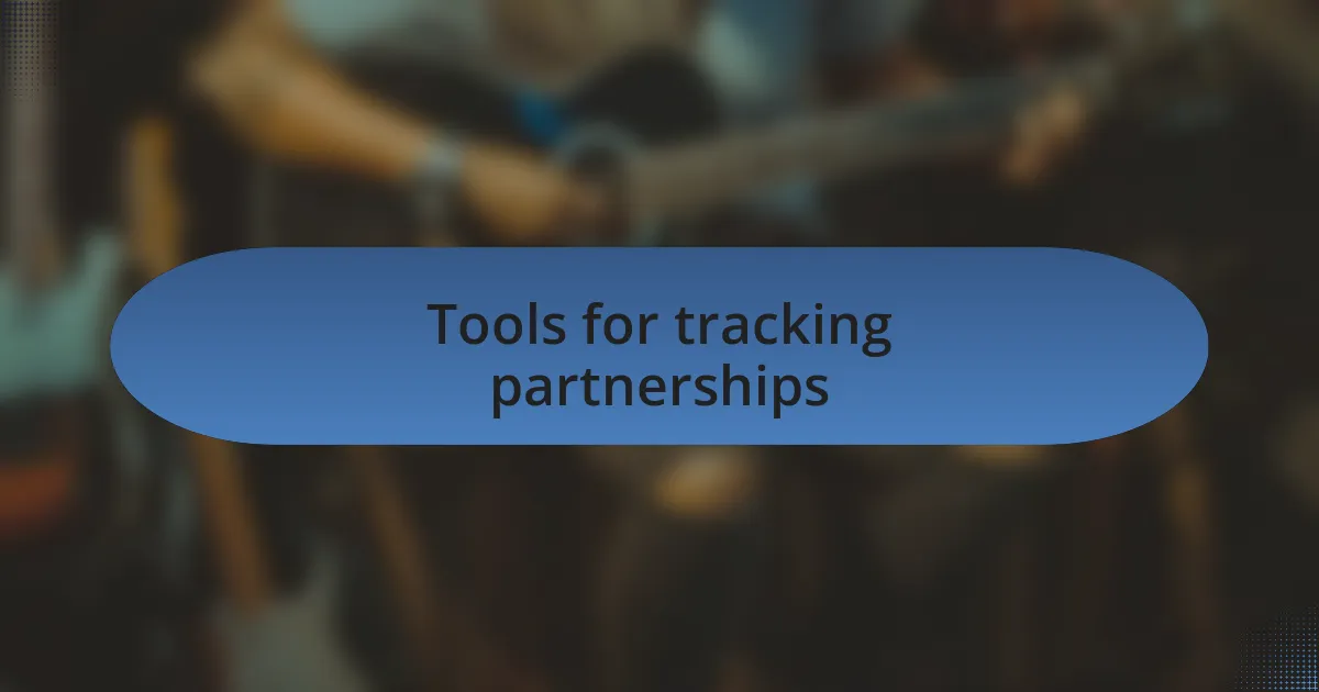 Tools for tracking partnerships