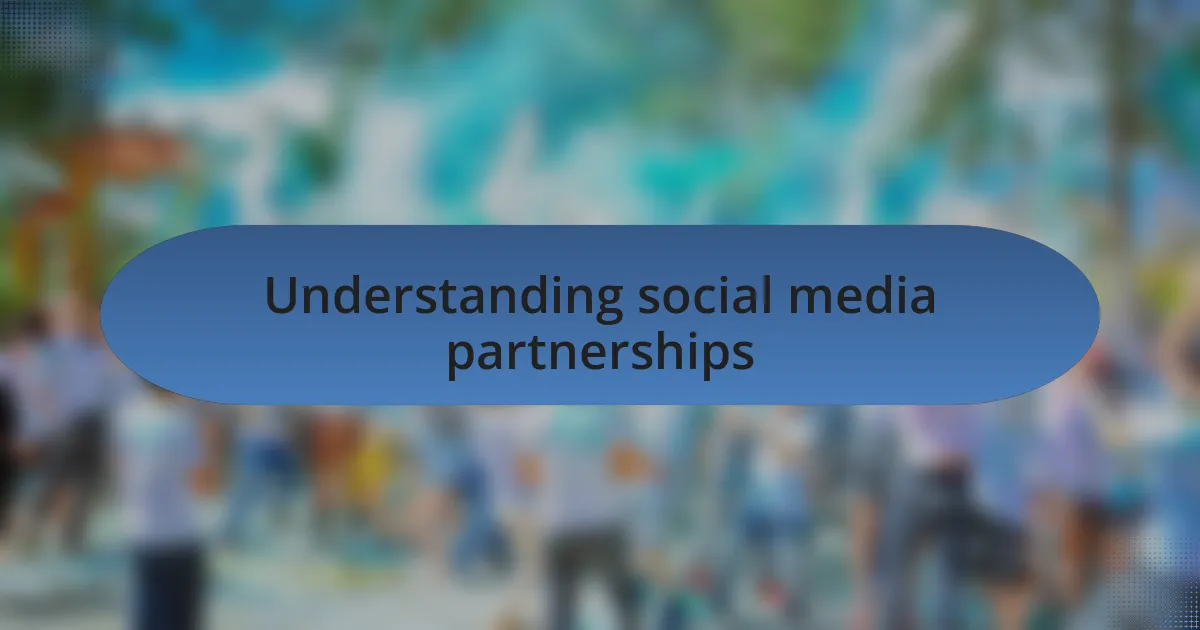 Understanding social media partnerships